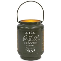 Lantern Be Still Psalm 46:10 Small Green Lantern Be Still Psalm 46:10 Small Green