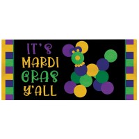 2pk -Doormat Insert Mardi Gras Bead Dog - (Pack of 2)