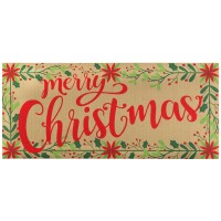 2pk -Doormat Insert Merry Christmas Wreath - (Pack of 2)