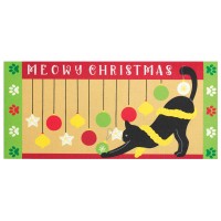 2pk -Doormat Insert Cat Meowy Christmas - (Pack of 2)