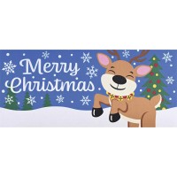 2pk -Doormat Insert Reindeer Merry Christmas - (Pack of 2)