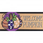 2pk -Doormat Insert Welcome Circle Pumpkin - (Pack of 2)