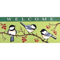 2pk -Doormat Insert Welcome Chickadee - (Pack of 2)