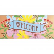 2pk -Doormat Insert Flowers Welcome - (Pack of 2)