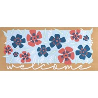 2pk -Doormat Insert Flowers Welcome - (Pack of 2)
