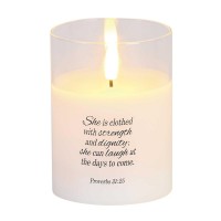 2pk -LED Candle She Is Clothed 4in - (Pack of 2)