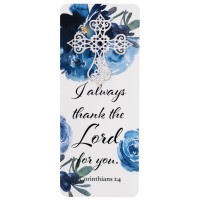 12pk -Embellished Bookcard 1Cor. 1:4 Thank - Pack of 12