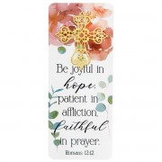12pk -Embellished Bookcard Rom.12:12 Be Joyful - Pack of 12