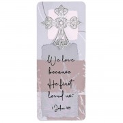12pk -Embellished Bookcard We Love 1 John 4:19 - Pack of 12