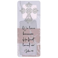 12pk -Embellished Bookcard We Love 1 John 4:19 - Pack of 12