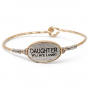 3pk -DAUGHTER Bracelet Oval Metal - Pack of 3 3pk -DAUGHTER Bracelet Oval Metal - Pack of 3