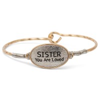 3pk -SISTER Bracelet Oval Metal - Pack of 3