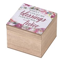 2pk -Keepsake Box I Count My Blessings 4x4 - (Pack of 2)