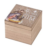 2pk -Keepsake Box O Come Let Us Adore Him 4x4 - (Pack of 2)