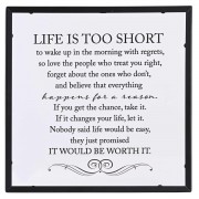 2pk -Framed Wall Art Life Is Too Short To - (Pack of 2)