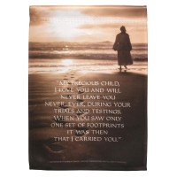2pk -Flag Footprints Jesus Polyester 13x18 - (Pack of 2)