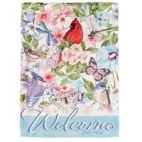2pk -Flag Welcome Birds Polyester 13x18 - (Pack of 2)