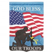 2pk -Flag God Bless Our Troops 13x18 - (Pack of 2)