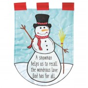 2pk -Flag Snowman Broom Polyester 13x18 - (Pack of 2)