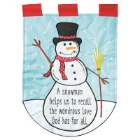 2pk -Flag Snowman Broom Polyester 13x18 - (Pack of 2)