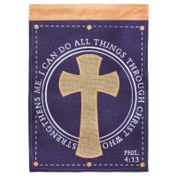 2pk -Flag I Can Do All Phil 4:13 Burlap 13x18 - (Pack of 2)