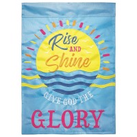 2pk -Flag Rise And Shine Give Polyester 13x18 - (Pack of 2)