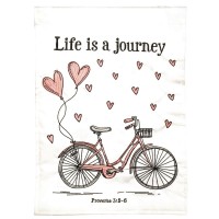 2pk -Flag Life Is A Journey Polyester 13x18 - (Pack of 2)