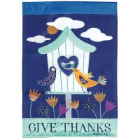 2pk -Flag Birdhouse Give Thanks Ps 9:1 13x18 - (Pack of 2)