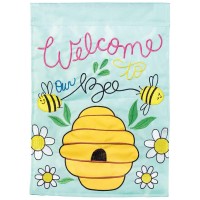 2pk -Flag Welcome To Our Bee Hive 13x18 - (Pack of 2)
