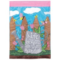 2pk -Flag Life Began In A Garden 13x18 - (Pack of 2)