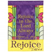 2pk -Flag Rejoice Phil 4:4 Polyester 13x18 - (Pack of 2)