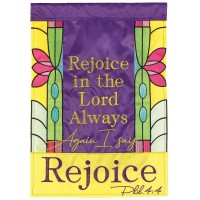 2pk -Flag Rejoice Phil 4:4 Polyester 13x18 - (Pack of 2)