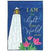 2pk -Flag Colorful Lighthouse John 8:12 13x18 - (Pack of 2)