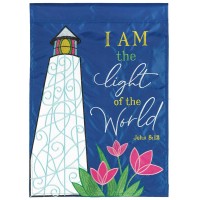 2pk -Flag Colorful Lighthouse John 8:12 13x18 - (Pack of 2)