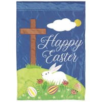 2pk -Flag Cross Bunny Happy Easter 13x18 - (Pack of 2)
