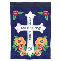 2pk -Flag I Can Do All Things Polyester 13x18 - (Pack of 2)
