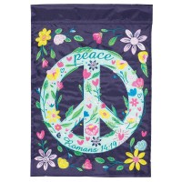 2pk -Flag Peace Floral Romans 14:19 13x18 - (Pack of 2)