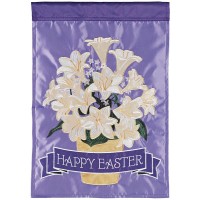 2pk -Flag Lilies Happy Easter 13x18 - (Pack of 2)