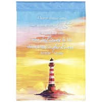 2pk -Flag Lighthouse John 12:46 13x18 - (Pack of 2) 2pk -Flag Lighthouse John 12:46 13x18 - (Pack of 2)