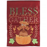 2pk -Flag Turkey Bless All Who Gather 13x18 - (Pack of 2)