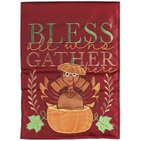 2pk -Flag Turkey Bless All Who Gather 13x18 - (Pack of 2)