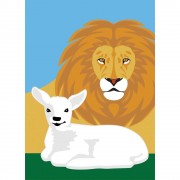 2pk -Flag Lion And Lamb Polyester 29x42 - (Pack of 2)