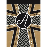 2pk -Flag Monogram-A Cross Burlap 13x18 - (Pack of 2)