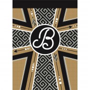 2pk -Flag Monogram-B Cross Burlap 13x18 - (Pack of 2)