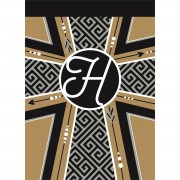 2pk -Flag Monogram-H Cross Burlap 13x18 - (Pack of 2) 2pk -Flag Monogram-H Cross Burlap 13x18 - (Pack of 2)