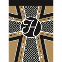 2pk -Flag Monogram-H Cross Burlap 13x18 - (Pack of 2)