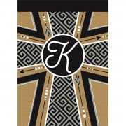 2pk -Flag Monogram-K Cross Burlap 13x18 - (Pack of 2) 2pk -Flag Monogram-K Cross Burlap 13x18 - (Pack of 2)