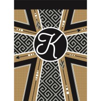 2pk -Flag Monogram-K Cross Burlap 13x18 - (Pack of 2)