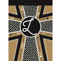 2pk -Flag Monogram-L Cross Burlap 13x18 - (Pack of 2)