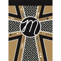2pk -Flag Monogram-M Cross Burlap 13x18 - (Pack of 2)